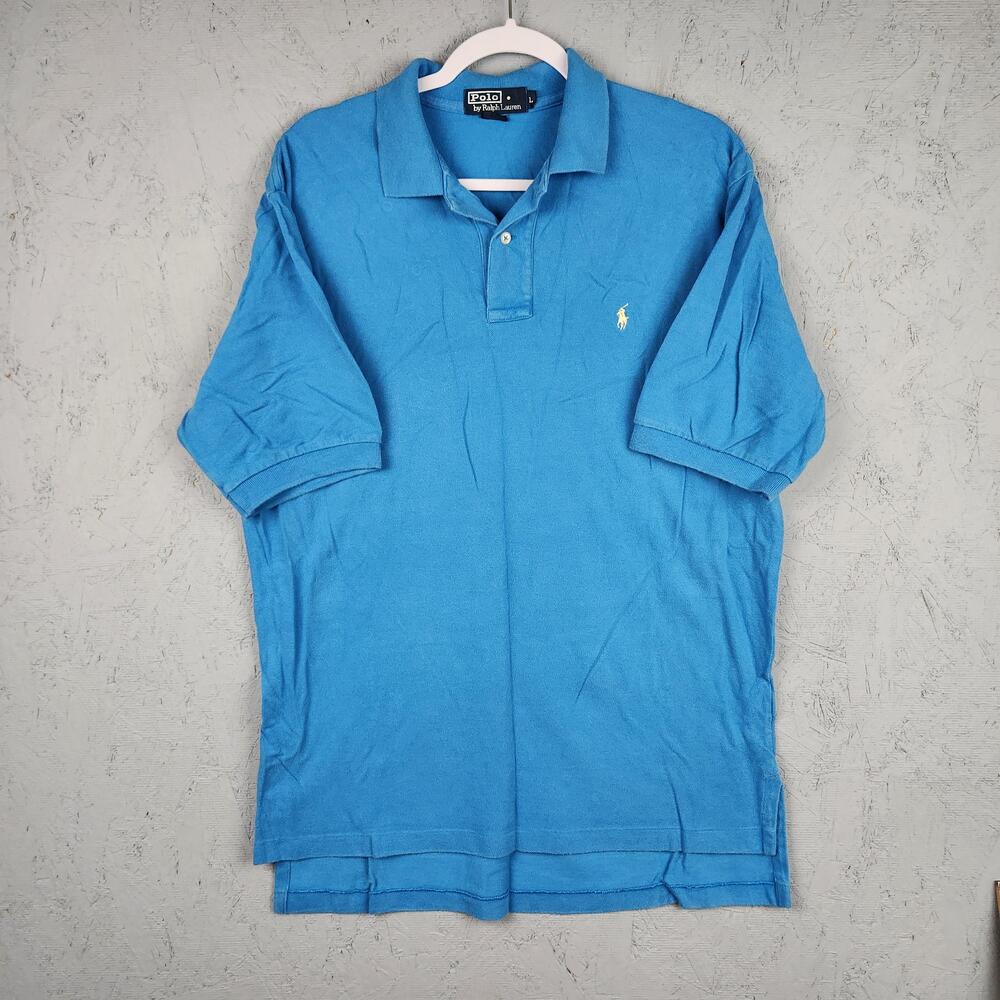 Vintage Polo by Ralph Lauren Polo Shirt Mens Large Blue Embroidered Pony Classic